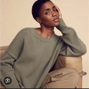 quince 100% organic cotton boyfriend crew sweater - agave